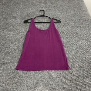 Mary Green Tank Top Womens Purple Silk Scoop Neck Minimalist Luxury Style